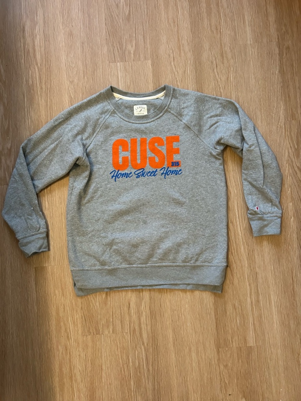 League Gray Sweatshirt with Orange and Blue CUSE Graphic